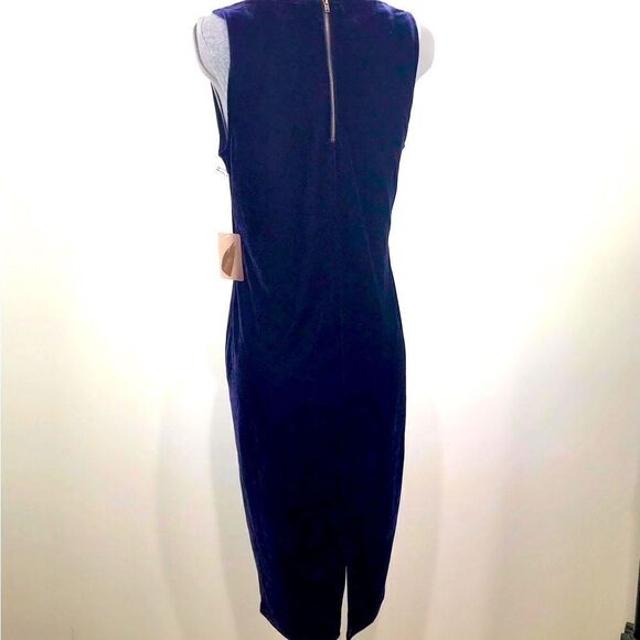 NEW Forever 21 Navy Sleeveless Velvety Sheath Dress - Picture 3 of 14
